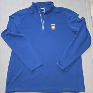 Airborne Mens XL Blue 1/4 Zip Embroidered  Sport-Tek Sweatshirt Long Sleeve
